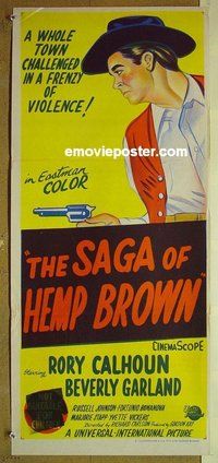 p657 SAGA OF HEMP BROWN Australian daybill movie poster '58 Rory Calhoun