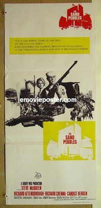 p661 SAND PEBBLES Australian daybill movie poster '67 Steve McQueen