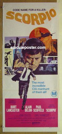 p668 SCORPIO Australian daybill movie poster '73 Lancaster, Delon