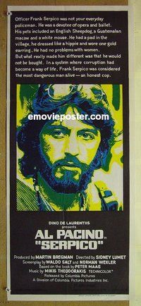 p679 SERPICO Australian daybill movie poster '74 Al Pacino crime classic!