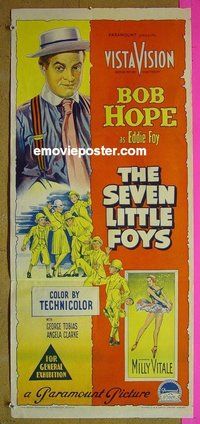 p681 SEVEN LITTLE FOYS Australian daybill movie poster '55 Bob Hope
