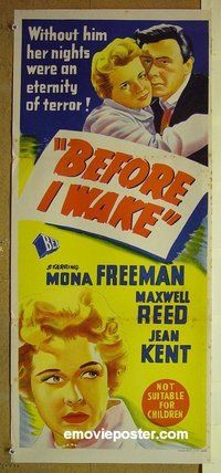 p683 SHADOW OF FEAR Australian daybill movie poster '56 Mona Freeman