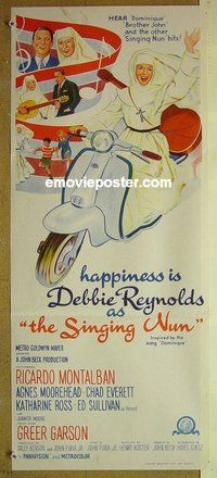 p697 SINGING NUN Australian daybill movie poster '66 Debbie Reynolds