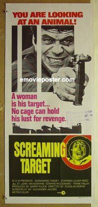 p698 SITTING TARGET Australian daybill movie poster '72 Reed, McShane