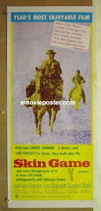 p699 SKIN GAME Australian daybill movie poster '71 Garner, Gossett