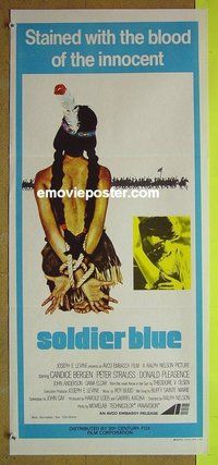 p708 SOLDIER BLUE Australian daybill movie poster '70 Candice Bergen