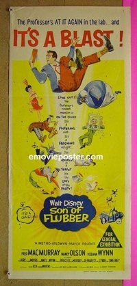 p712 SON OF FLUBBER Australian daybill movie poster '63 Walt Disney