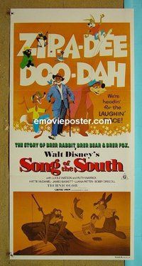 p714 SONG OF THE SOUTH Australian daybill movie poster R80s Walt Disney