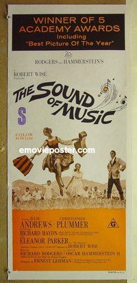 p717 SOUND OF MUSIC Australian daybill movie poster R70s Julie Andrews