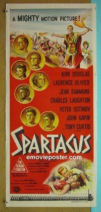 p718 SPARTACUS Australian daybill movie poster '61 Kubrick, Kirk Douglas