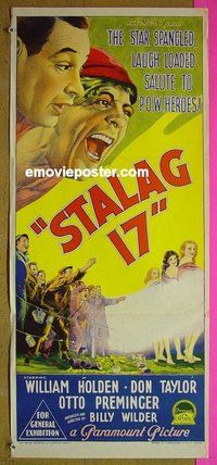 p725 STALAG 17 Australian daybill movie poster '53 William Holden