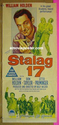 p726 STALAG 17 Australian daybill movie poster R59 William Holden