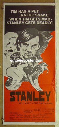 p727 STANLEY Australian daybill movie poster '72 scary snakes!