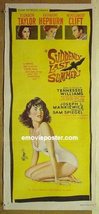 p743 SUDDENLY LAST SUMMER Australian daybill movie poster '60 Liz Taylor