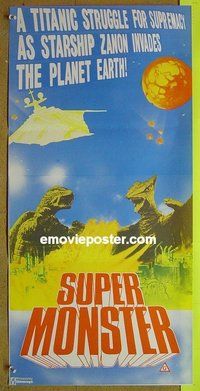 p744 SUPER MONSTER Australian daybill movie poster '80 sci-fi, Japanese