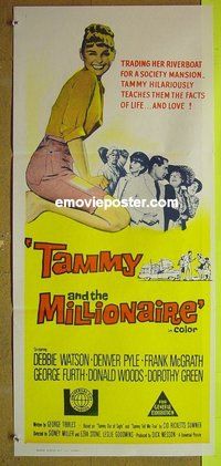p754 TAMMY & THE MILLIONAIRE Australian daybill movie poster '67 Watson