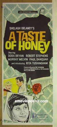 p757 TASTE OF HONEY Australian daybill movie poster '62 Rita Tushingham