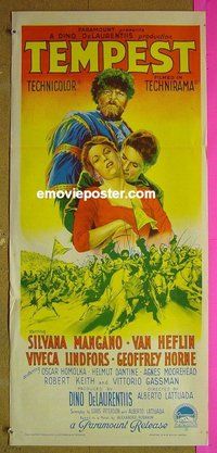 p759 TEMPEST Australian daybill movie poster '59 Van Heflin