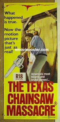 p763 TEXAS CHAINSAW MASSACRE Aust daybill '84 Tobe Hooper cult classic slasher horror!