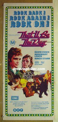 p766 THAT'LL BE THE DAY Australian daybill movie poster '73 David Essex