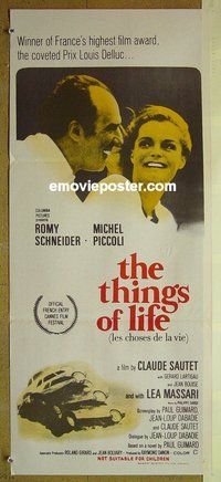 p771 THINGS OF LIFE Australian daybill movie poster '69 Romy Schneider