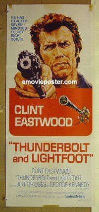 p776 THUNDERBOLT & LIGHTFOOT Australian daybill movie poster '74 Eastwood