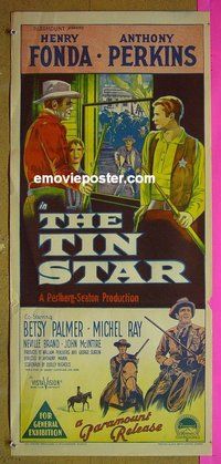 p777 TIN STAR Australian daybill movie poster '57 Henry Fonda, Perkins