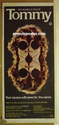 p780 TOMMY Australian daybill movie poster '75 The Who, Roger Daltrey