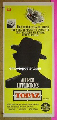 p782 TOPAZ Australian daybill movie poster '69 Hitchcock, Forsythe