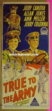 p794 TRUE TO THE ARMY Australian daybill movie poster '42 Judy Canova