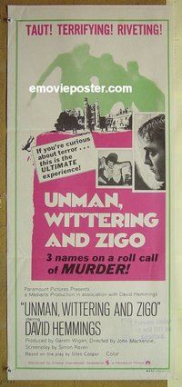 p801 UNMAN, WITTERING & ZIGO Australian daybill movie poster '71 Hemmings
