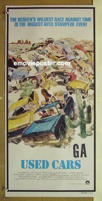 p807 USED CARS Australian daybill movie poster '80 Kurt Russell, Jack Warden
