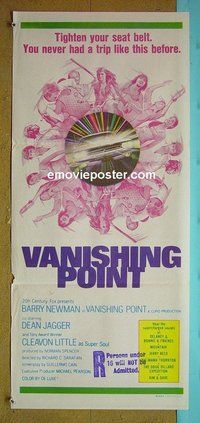 p811 VANISHING POINT Australian daybill movie poster '71 car chase classic!