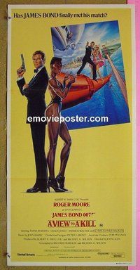 p816 VIEW TO A KILL Australian daybill movie poster '85 Moore, James Bond