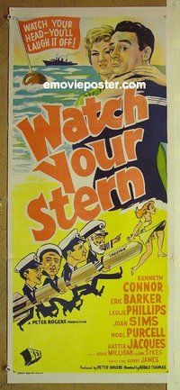 p833 WATCH YOUR STERN Australian daybill movie poster '60 comedy!