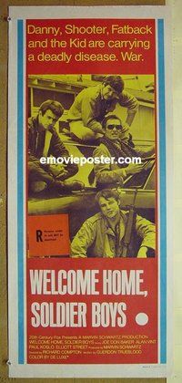 p837 WELCOME HOME SOLDIER BOYS Australian daybill movie poster '71 Vietnam!
