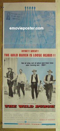 p843 WILD BUNCH Australian daybill movie poster R70s Peckinpah, Holden
