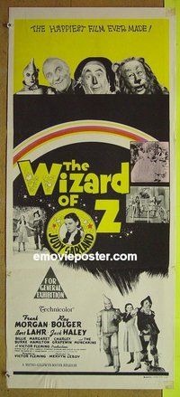 p846 WIZARD OF OZ Australian daybill movie poster #1 R70s classic!