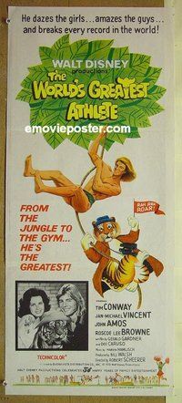 p853 WORLD'S GREATEST ATHLETE Australian daybill movie poster '73 Disney