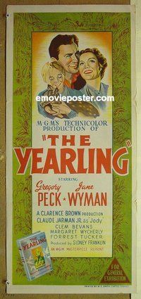 p858 YEARLING Aust daybill R56 Gregory Peck, Jane Wyman, Claude Jarman Jr., classic!