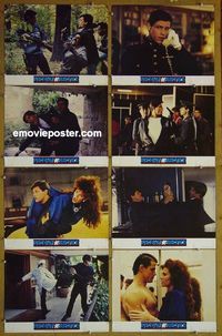 m358 INSTANT JUSTICE 8 English lobby cards '86 Michael Pare
