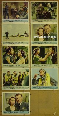 m037 REACH FOR THE SKY 9 English lobby cards '57 Kenneth More