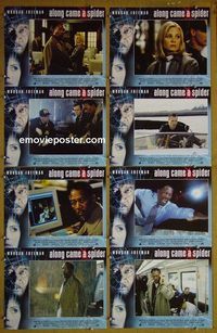 m068 ALONG CAME A SPIDER complete set of 8 lobby cards '01 Morgan Freeman