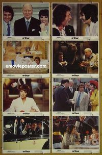 m084 ARTHUR complete set of 8 lobby cards '81 Dudley Moore, Minnelli, Gielgud