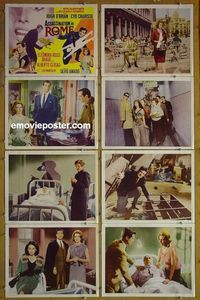 m087 ASSASSINATION IN ROME complete set of 8 lobby cards '65 O'Brian, Charisse