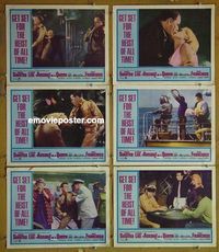m916 ASSAULT ON A QUEEN 6 lobby cards '66 Frank Sinatra, Lisi