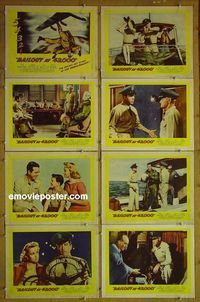 m092 BAILOUT AT 43,000 complete set of 8 lobby cards '57 sky-diving!