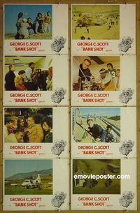 m095 BANK SHOT complete set of 8 lobby cards '74 George C. Scott