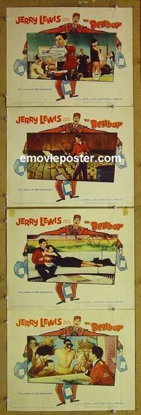 n075 BELLBOY 4 lobby cards '60 Jerry Lewis slapstick!