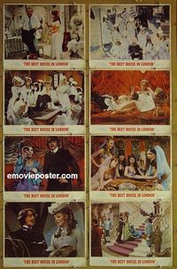 m112 BEST HOUSE IN LONDON complete set of 8 lobby cards '69 English cathouse!